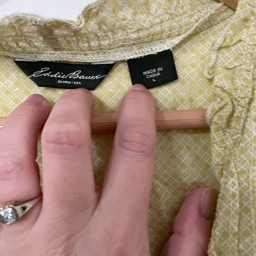 4/$20! Women's Yellow Ruffled Top - Picture 3 of 4